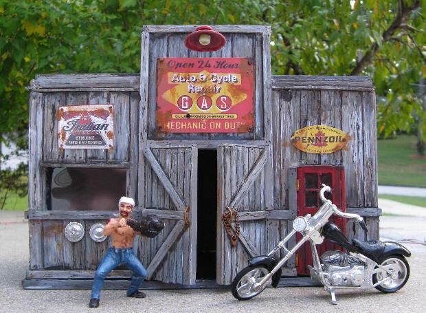 Auto & Cycle Repair O Scale Building