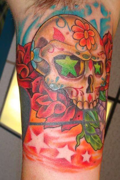 rose skull tattoo. rose raven tattoo ht Image