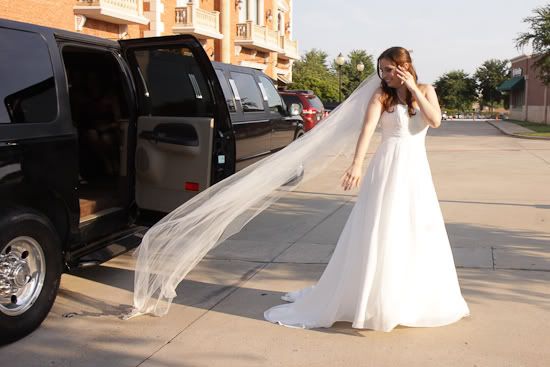 Plano Wedding Photographers 4, Wedding photography at the Stonebriar Westin and Maggiano's in Plano by wedding photographer Eternal Stories, bride exiting limo