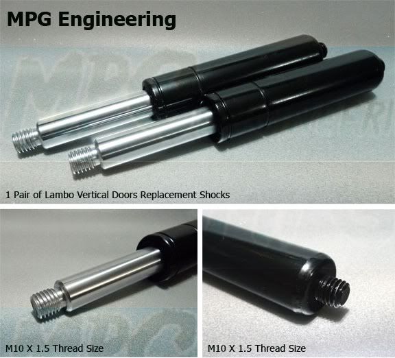2 600 lbs M10 Lambo Vertical Door Gas Shock Struts eBay