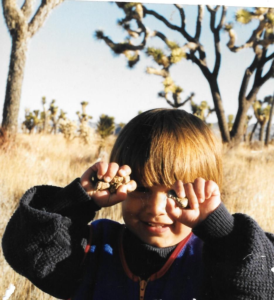 Desert stones in a child's hands