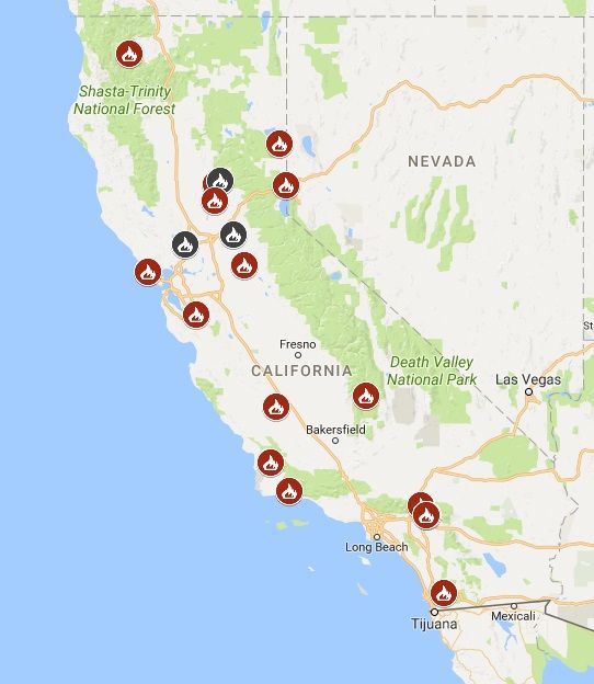 CA wildfire map