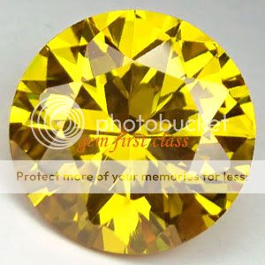   Ct. Yellow Diamond Lab Simulated Round Brilliant Gems 12x7 mm.  