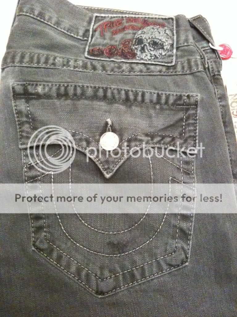 Rare True Religion Jeans 100% authentic Billy grey destroyed gray 34 