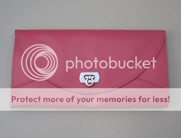 Envelope Vintage Clutch Kuvert Tasche Echtleder pink