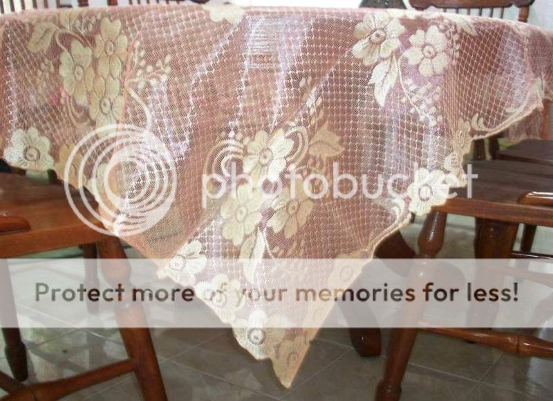 Coral Gold French Lace Embroidery Tablecloth 60 x 90